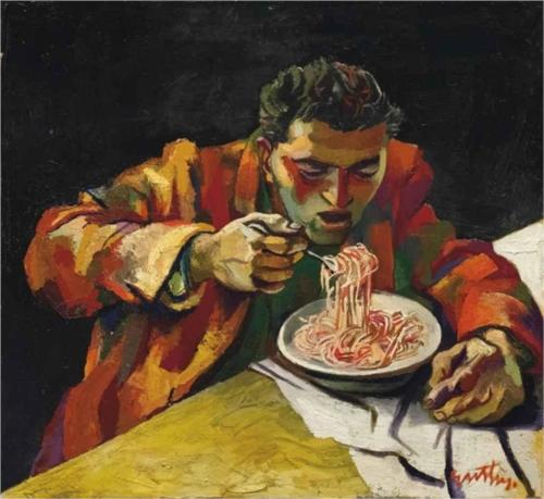 RenatoGuttuso_ManEatingSpaghetti-1956