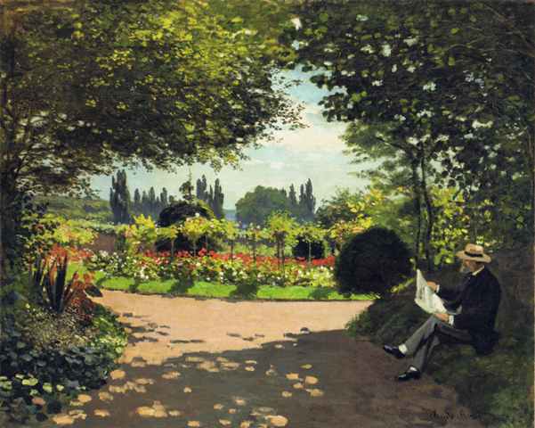 ClaudeMonet_AlphonseMonetReadingInTheGarden_1866